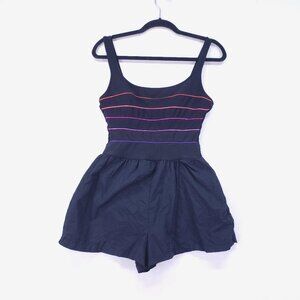 Gabar Swimwear Vintage Women's 1 Piece Swimsuit Shorts Black Beach Size 12